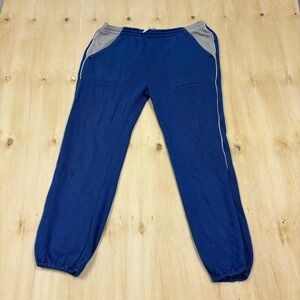 Vintage Line Up Sweatpants Mens Large‎ Blue Fleece Joggers Elastic Waist Pockets